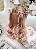 髪の毛リボン/梅田ヘアセット