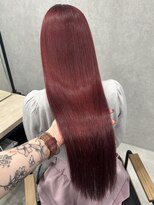 ロウル 渋谷(LOWRL)&nbsp;ワインレッド/チェリーレッド/ダブルカラー/ブリーチ