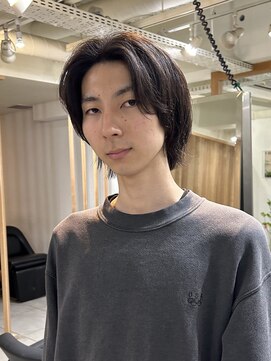 メゾンアクア 表参道(Maison ACQUA) =メンズボブ/ダークアッシュ/ニュアンスパーマ/MAN’S HAIR