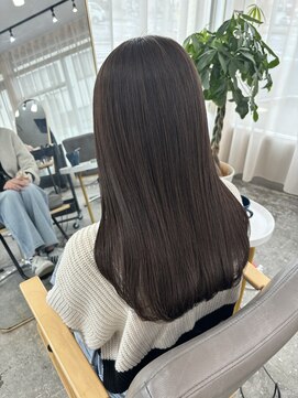 ユニカ 宇都宮(yunica) ロング オリーブグレージュ  グレーベージュ ブリーチなし