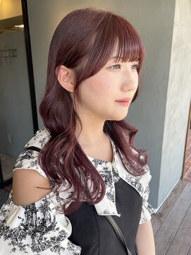 ヘア プロデュース キュオン(hair produce CUEON.) ピンクラベンダー×顔まわりカット