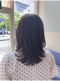 伸ばしかけミディアム×バイオレットブラウン
