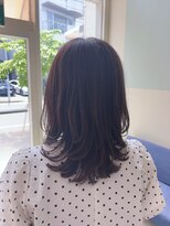 マテカ ヘアー(mateca hair)&nbsp;伸ばしかけミディアム×バイオレットブラウン