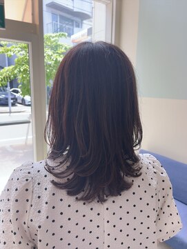 マテカ ヘアー(mateca hair) 伸ばしかけミディアム×バイオレットブラウン