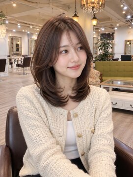 ラファンジュ ヘアー(Rohange hair) ミントグレージュ/流しバング/シアーバング