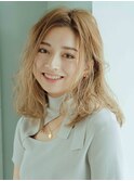 やわらかミディアムハイトーンボブ　　DiMPlE越谷/越谷駅前