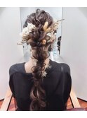 ニュアンス編みおろしポニー