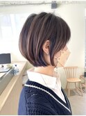 ナチュラルショートボブ大人可愛い