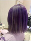 【末安】バレイヤージュ/シルバーアッシュ x パープル/ 20代30代