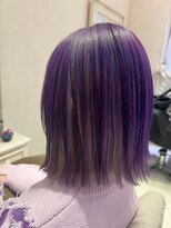 ナンバー ユアイロ 川崎(N° uairo)&nbsp;【末安】バレイヤージュ/シルバーアッシュ x パープル/ 20代30代