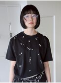 切りっぱなしボブ/黒髪ショート