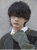 小久保styleフェザーパーマフェザーショートグレーエンドカラー