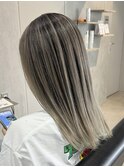 ベージュバレイヤージュ/船橋/くすみベージュ/細めハイライト