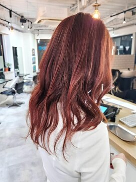 エイス 梅田 中津(Ace) レイヤーカット　ローズピンクカラー