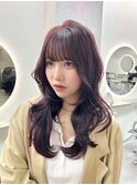 ラベンダーカラー/ピンクブラウン/レイヤーカット