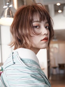 ギークス(GEEKS) 【GEEKS渋谷】レイヤーボブ/ショコラピンク/冬カラー/伸ばしかけ