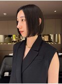 オリーブグレージュ/透明感カラー/レイヤーカット/ボブ/恵比寿駅