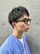 メンズヘア ガーデン 銀座(Men's hair GARDEN)&nbsp;センターパートスパイキーショートフェザーパーマダークアッシュ