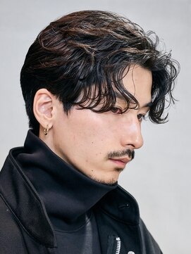 フィフス(fifth) 原宿微分けセンターパートスパイラルパーマビジネスヘア刈り上げ