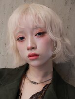 プネル 渋谷(PUNEL)&nbsp;原宿　ホワイトミルクティー　レイヤーボブ　ケアブリーチ2回