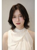 顔周りレイヤーカットくびれヘアミルクティーベージュカラー韓国