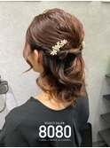 ねじりハーフアップ