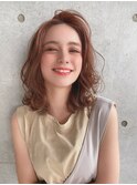 【Zina　渋谷】大人かわいいかきあげミディアム×ココアブラウン