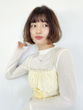 ハピネス クローバー 学園前店(Happiness CLOVER) 大人可愛い　ふんわりパーマ　透明感カラー　小顔カット