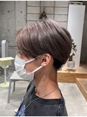 ブリーチ1回ココアベージュ柔らかセンターパート