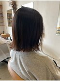 小顔ぱつっと結べるボブ_ナチュラル大人かわいい黒髪30代40代