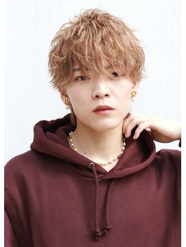 メンズフィール 東梅田店(MENS FEEL) ●ミルクティーベージュ透明感波巻きウルフ