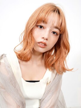ラフィス ヘア ルー 福山2号店(La fith hair ruu.) 【La fith】ペールオレンジ×くびれヘア