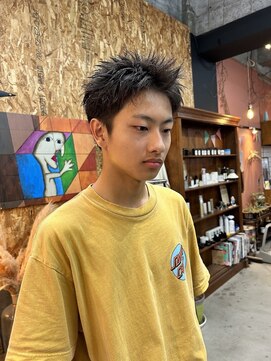 チャプター 問屋町(chapter) スパイキーショートピンパーマダウンパーマ眉毛カット