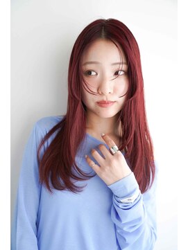 トクテ 高円寺(tokute) くびレイヤーエモージュ前髪モテベージュレイヤーミディ/高円寺