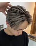 ホワイトアッシュスパイキーショートメンズブリーチ20代30代40代