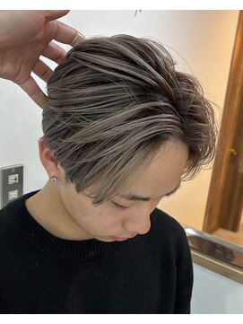 ウル 岡山駅店(ULu.) ホワイトアッシュスパイキーショートメンズブリーチ20代30代40代