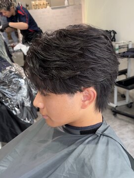 アンジェ(ange) フェザーパーマ メンズセンターパート