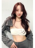 カシスピンクカラーにくびれヘアレイヤーカット 【大阪 梅田】