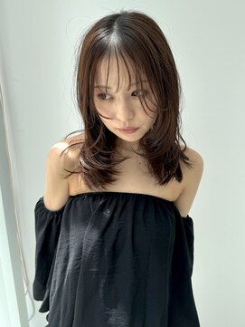 ラックスビー シュクラン 八戸ノ里駅前店(LUXBE SHUKRAN) 似合わせ小顔ミディアムレイヤー顔まわりカット