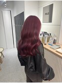 ダークパープルナチュラルショート夏のヘアアレンジ原宿