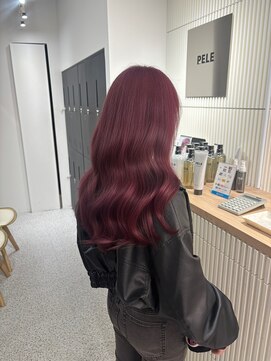 ペレ 原宿(PELE) ダークパープルナチュラルショート夏のヘアアレンジ原宿