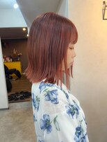 ナジック(749)&nbsp;【夏におすすめ♪】オレンジ×切りっぱなしボブでおしゃれ度UP☆
