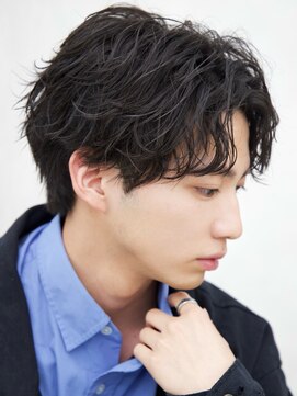 ルーシー 名古屋栄(LUCEY) センターパートニュアンスパーマフェザーパーマ波巻きパーマ