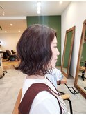 ボブ×ゆったりウェーブ
