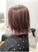 ピンク×バレイヤージュカラー
