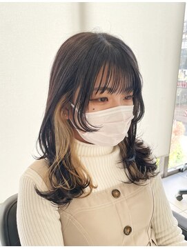 アクアオモテサンドウ(ACQUA omotesando) ＊姫カットウルフロングレイヤーカット×インナーカラーベージュ