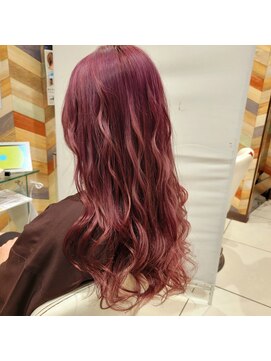 アース 千葉店(HAIR&MAKE EARTH) ローブリーチ＋ピンクレッドカラー