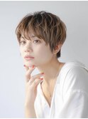 オリーブベージュ/ウェットヘア /レイヤーカット /平塚