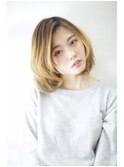 ツートングラデーションミニボブ 髪質改善
