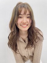 スリーヌーン(THREE noon)&nbsp;★小顔カット薄めバングシアーカラーウェーブパーマ美髪